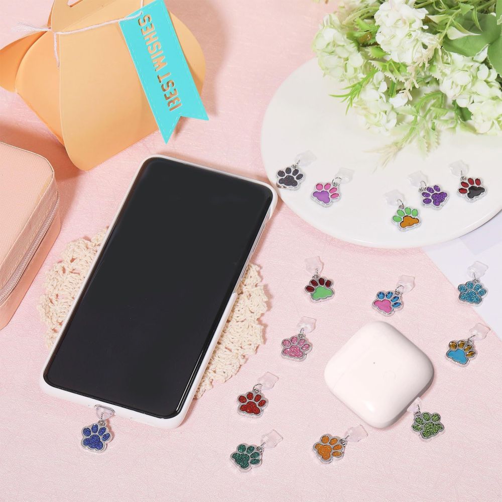 16 Kombinli USB-C Toz Koruyucusu Kawaii Dust Plug Charm, Emaye Kedi Pençesi Yeni Model