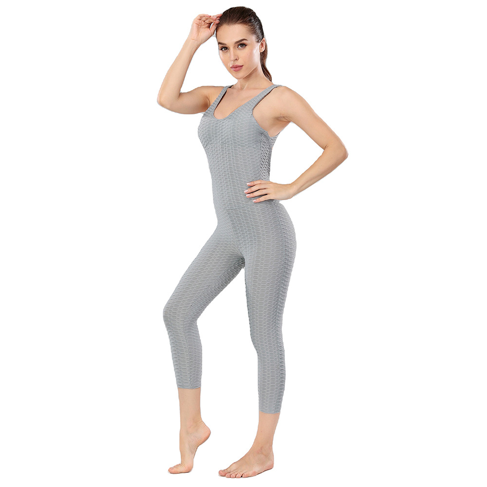 Formendes Yoga-Jumpsuit mit Brustpolster, Damen-Fitnessset