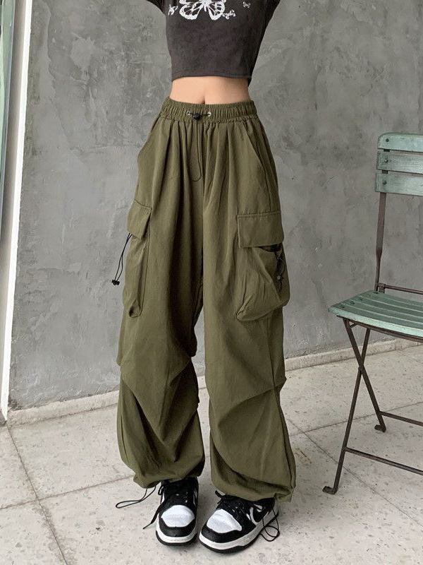 Women's Cargo Pants, Summer, Thin, Loose Wide Leg