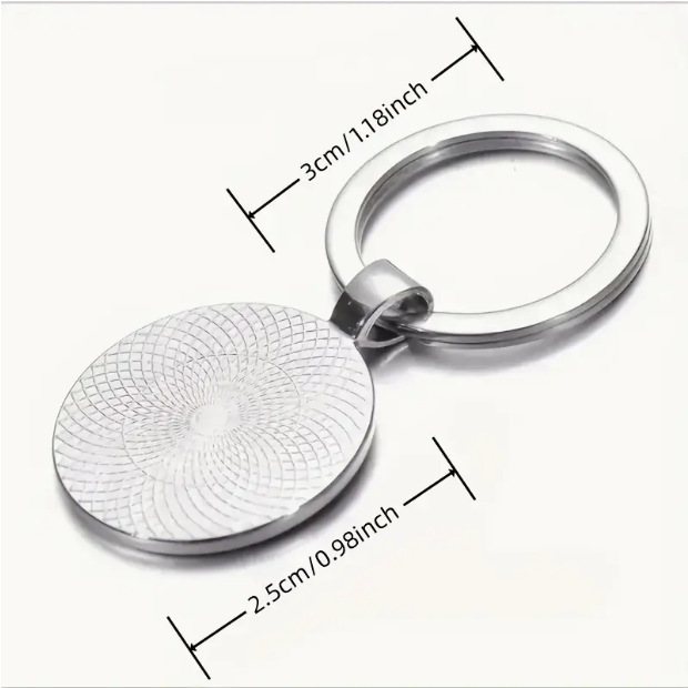 Cross-border Hot Seller Phone Incoming Call Screen Pattern Alloy Glass Keychain Accessory