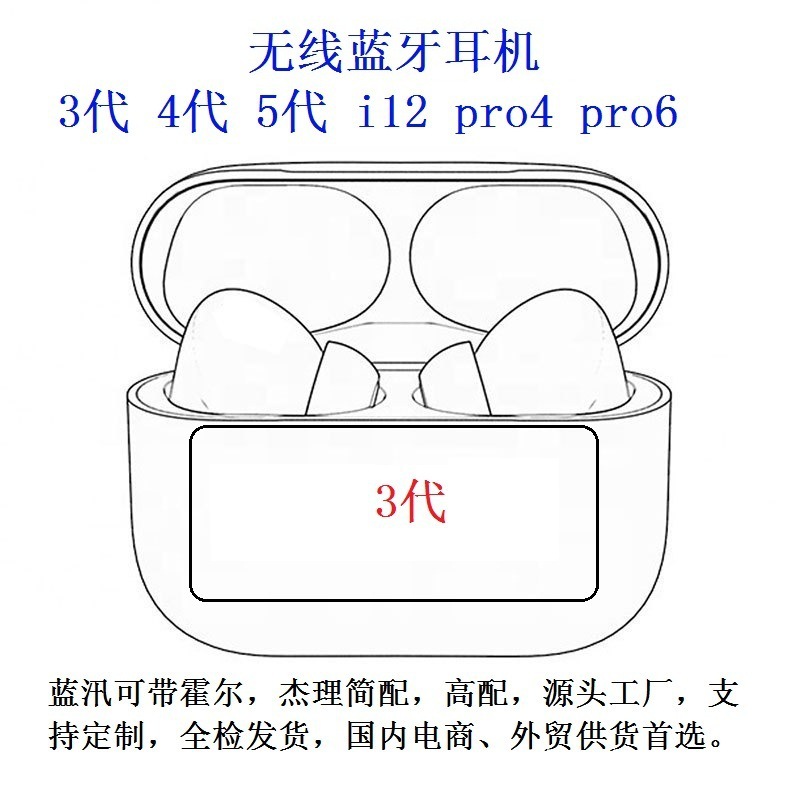 Huaqiangbei Bluetooth-Kopfhörer Pro4 Pro6 echte kabellose TWS zweite bis siebte Generation i12 Kopfhörer Fabrik - 1