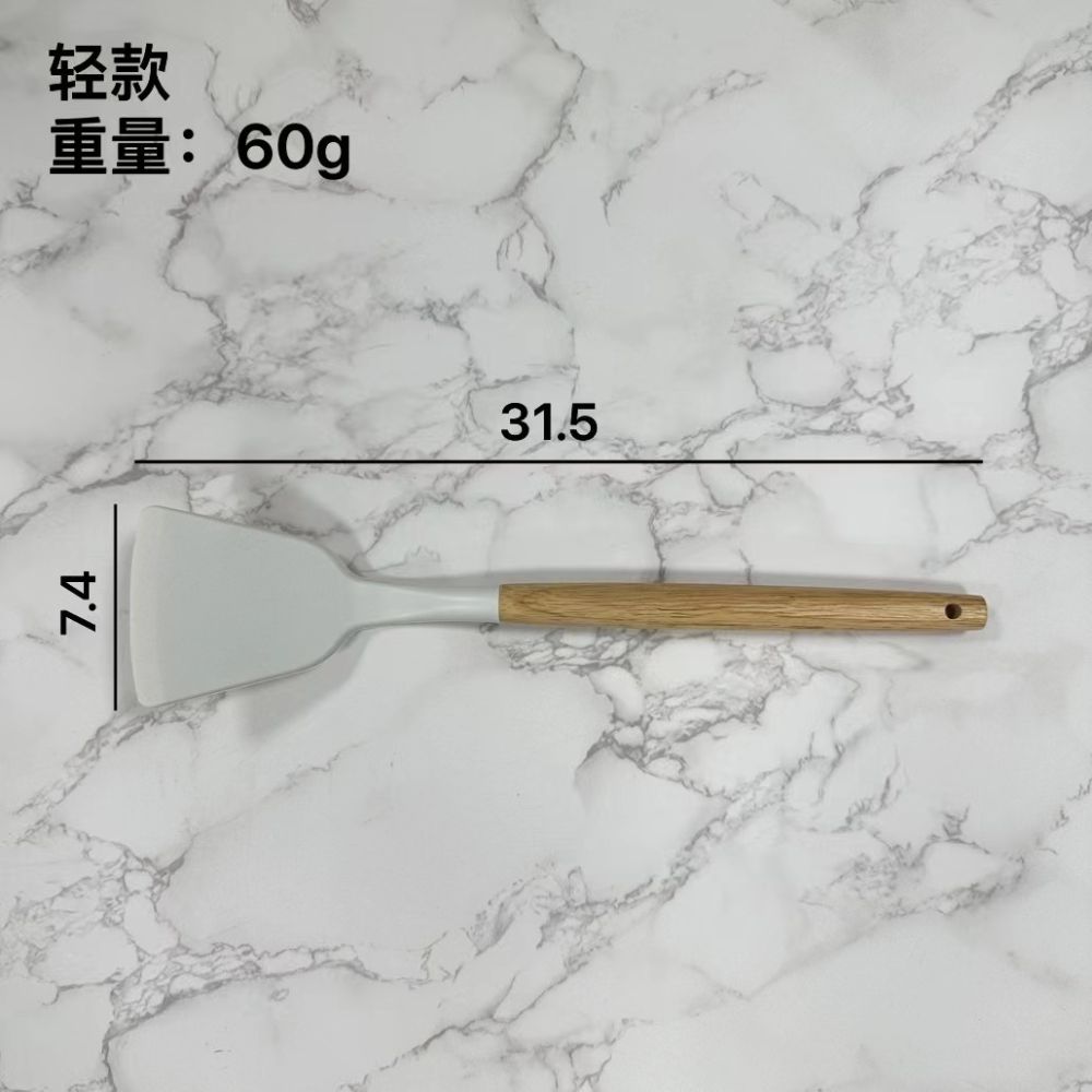 Spot silikon spatula, çorba kaşığı, yapışmaz tava, özel yüksek sıcaklığa dayanıklı ve haşlanmayı önleyen ev pişirme kevgir mutfak eşyaları seti beyaz - 12