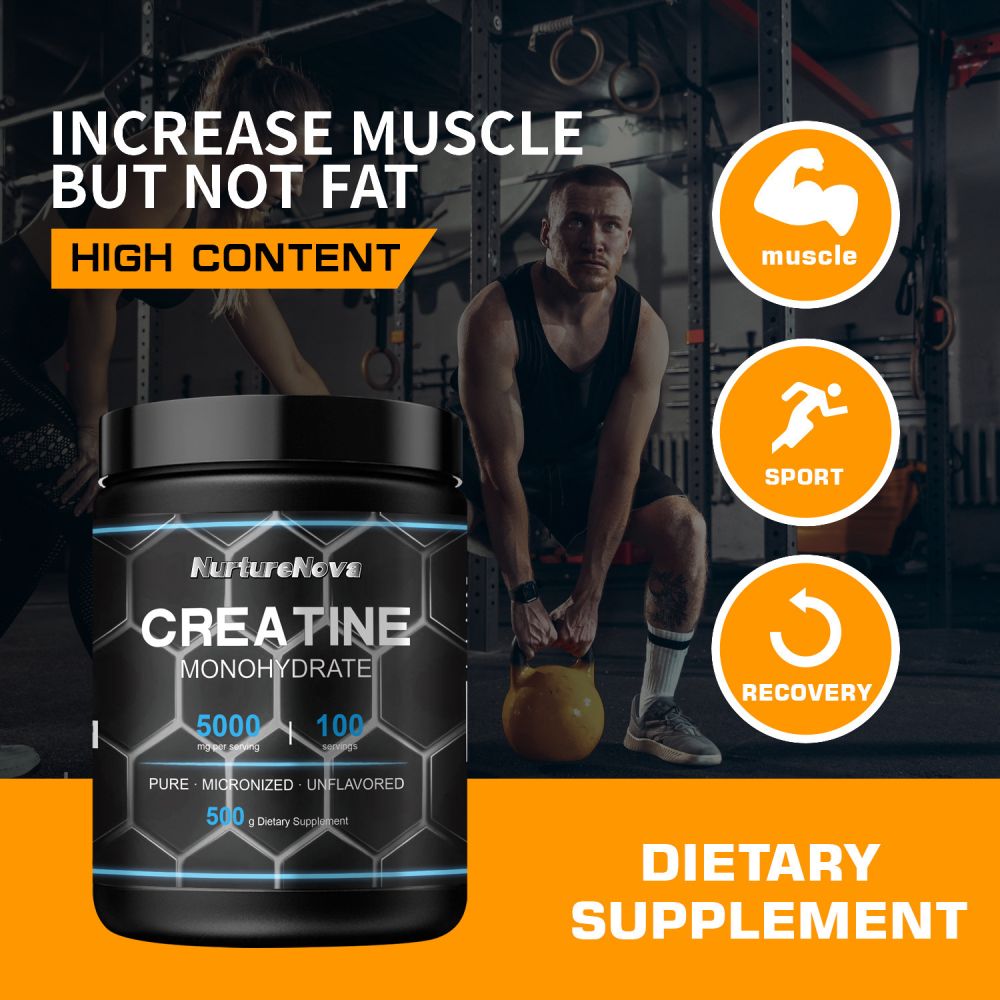 出口外贸跨境肌酸粉无味可定 制CREATINE MONOHYDRATE 500克热销