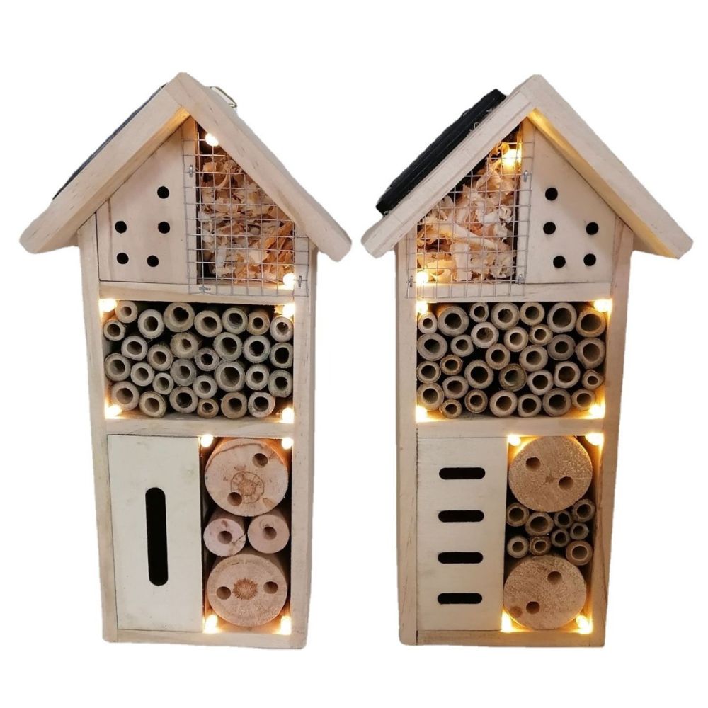 In-Stock Wooden Insect House, Insect Hotel, Kindergarten and School Educational Supplies with Solar Light, Bee Nest