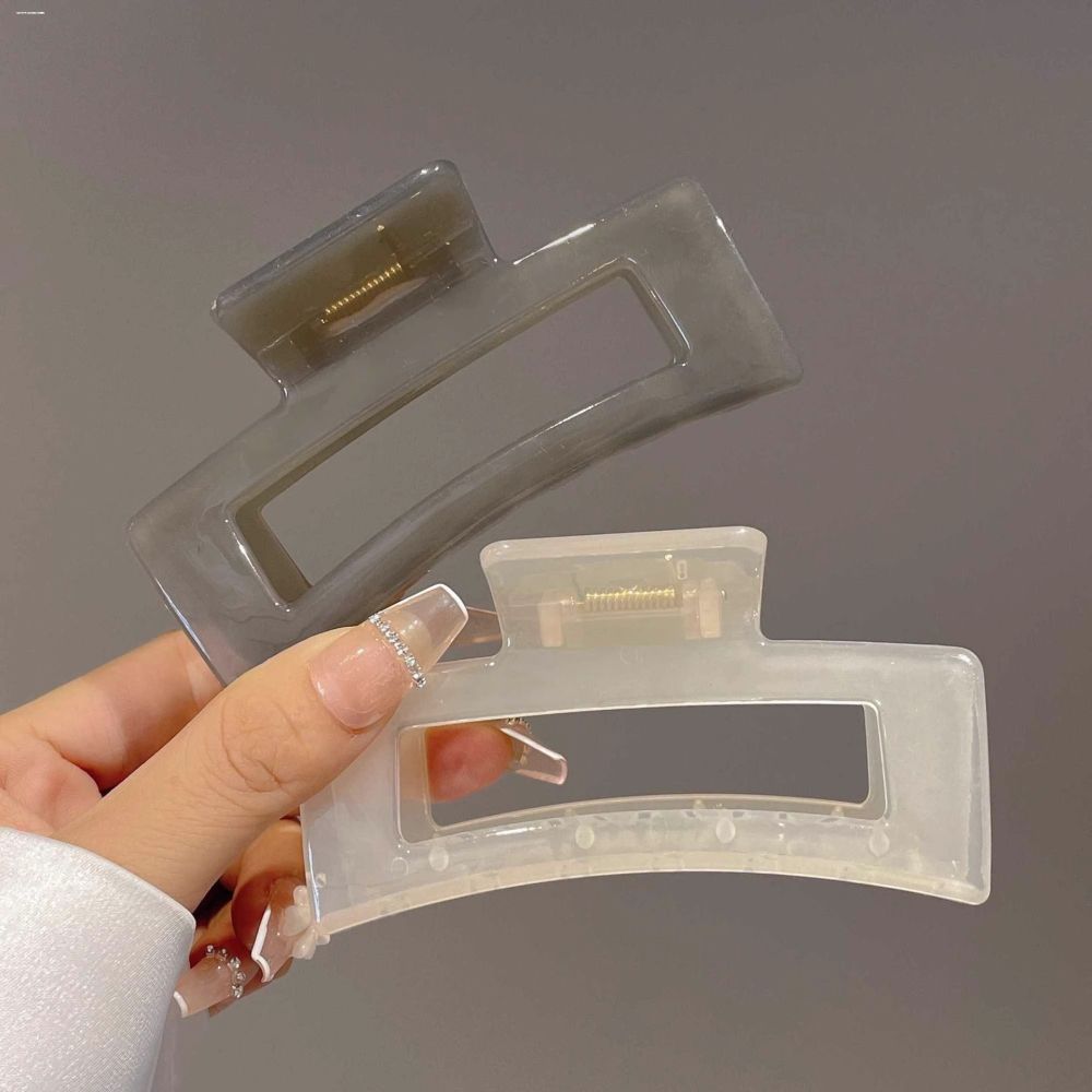 Fabrik-Großhandel hochwertige große transparente quadratische Haarklammer mit Hai-Design, langlebig, für großes Haarvolumen, zum Befestigen am Hinterkopf. - 3
