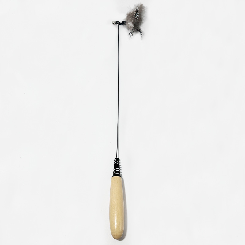 Cat Teaser Wand Replacement Head with Feathers and Bell, Durable - 6