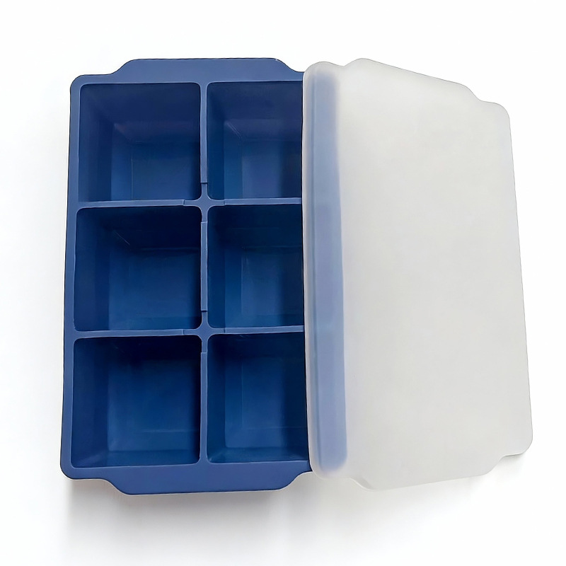 Cross-border bestselling food-grade easy-release whiskey summer iced drink reusable freezer silicone 6-cavity ice cube tray - 9