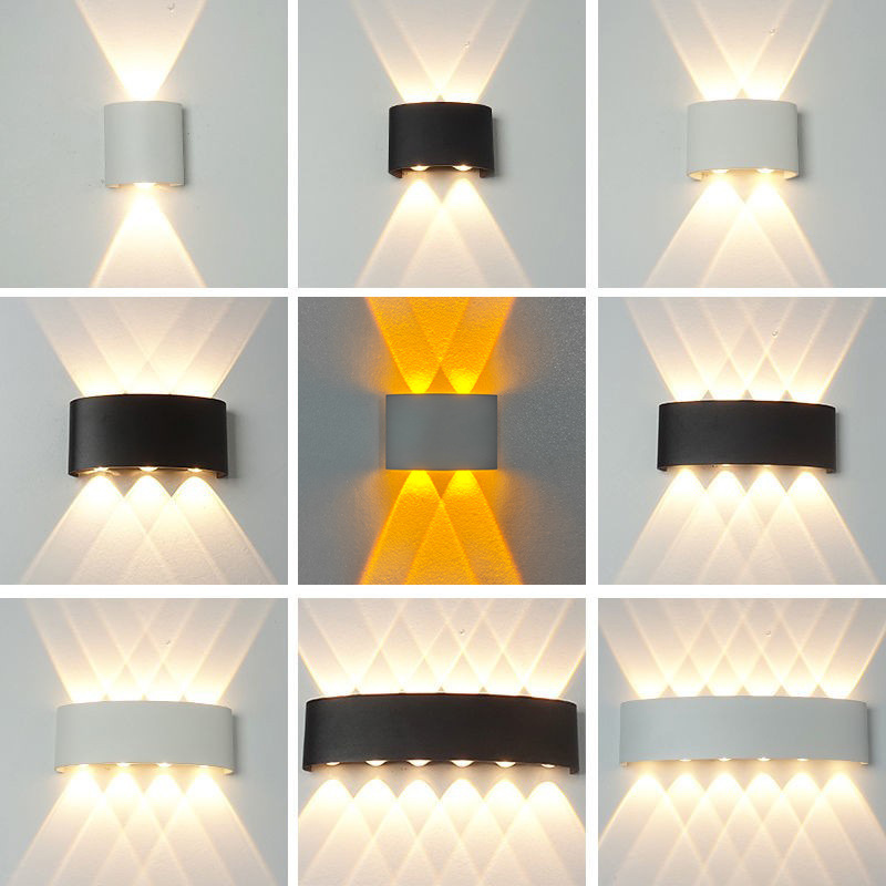LED dış mekan su geçirmez duvar lambası, bahçe duvar lambası, villa otel koridor balkon iç ve dış mekan yukarı aşağı aydınlatma yatak odası lambası