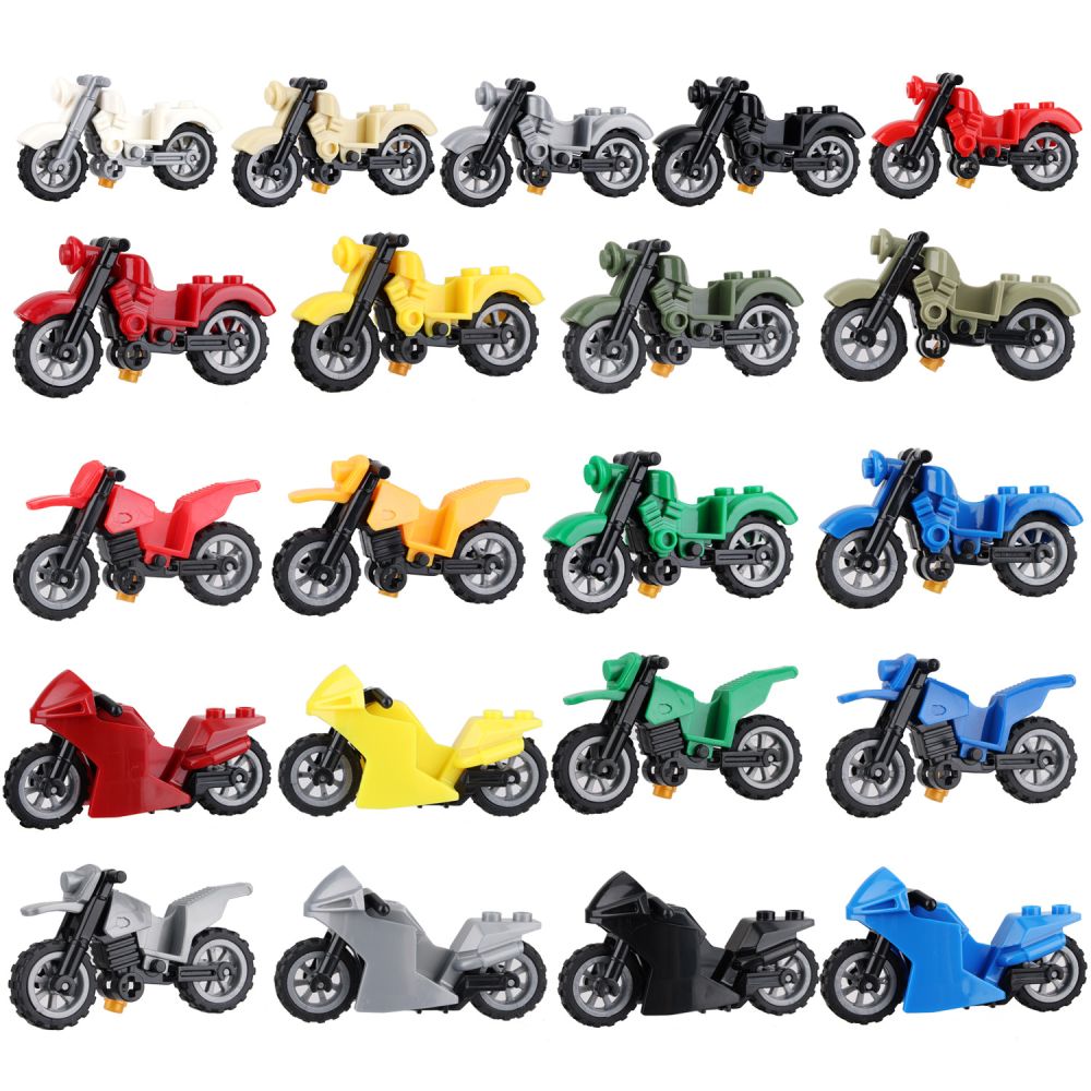 Harley Traffic Police Motorcycle Building Block Model with Rotatable Wheels