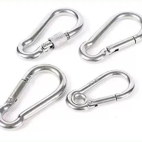 Rostfreier Stahl verzinkter Eisenhaken mit Ring und Mutter, Federschnalle für den Außenbereich, multifunktionale Aufhängeschnalle, Kletterschnalle, Hebekarabiner - 3