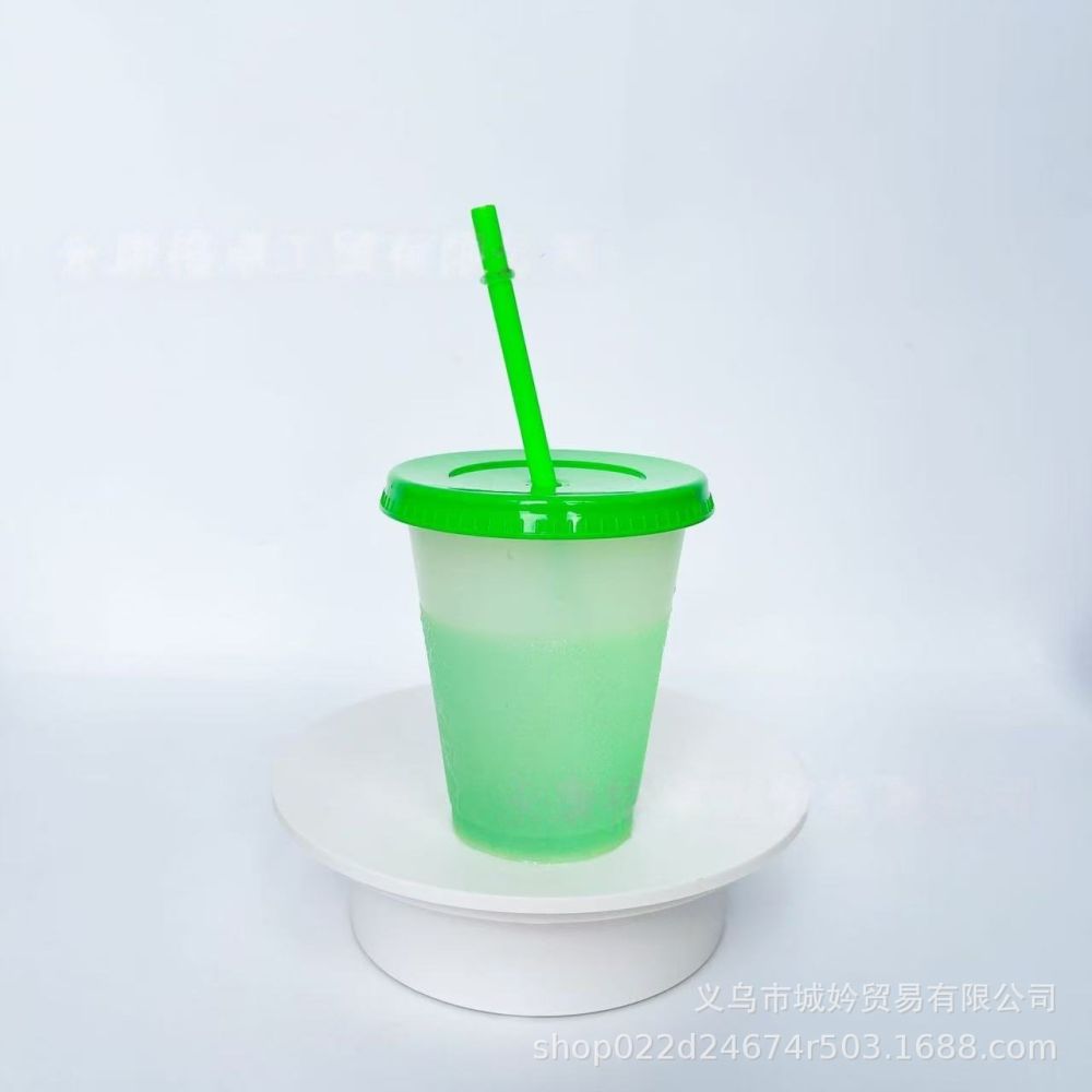 475ml einfachschichtige thermochrome Tasse, Lebensmittelqualität PP Sporttrinkflasche, Kaltgetränkebecher für Verkaufsstände, sofort lieferbar, individuell bedruckbar mit Logo - 13