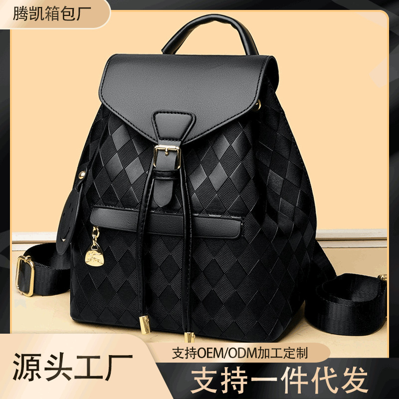 Women's backpack, plaid pattern, business and travel
