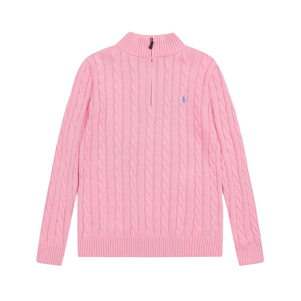 Polo Horse Logo Half-High Collar Zip Knit Sweater, Unisex Long-Sleeve Couple Wear