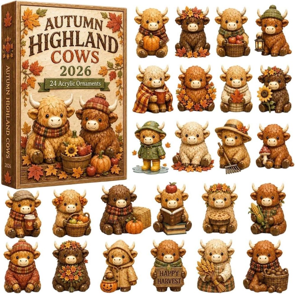 2026 AUTUMN HIGHLAND Cows Noel Highland İnek Advent Takvimi - 1