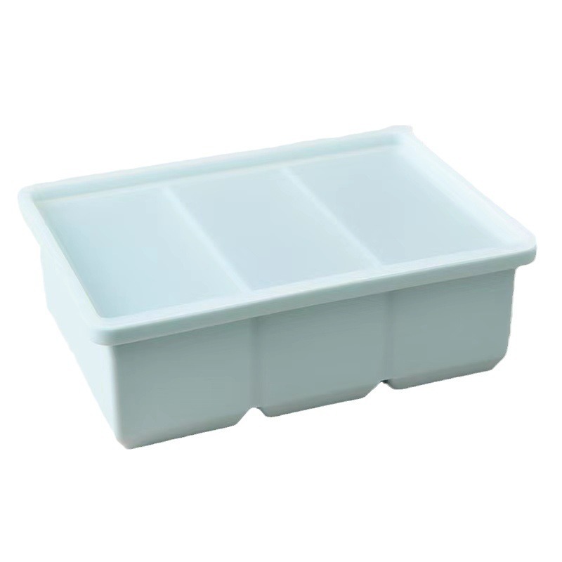 Factory direct supply large size 3-hole silicone ice cube mold with lid DIY creative three-compartment ice mold snow kitchen ice making mold - 5