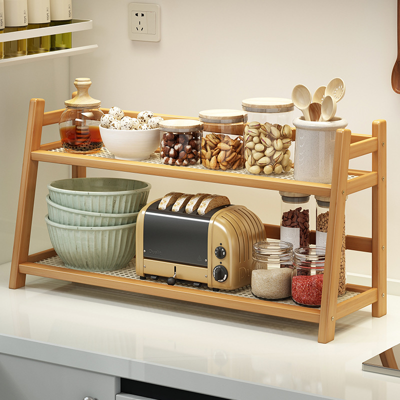 Multi-functional kitchen storage shelf small desktop spice multi-layer storage rack countertop oil salt sauce vinegar display shelf - 4