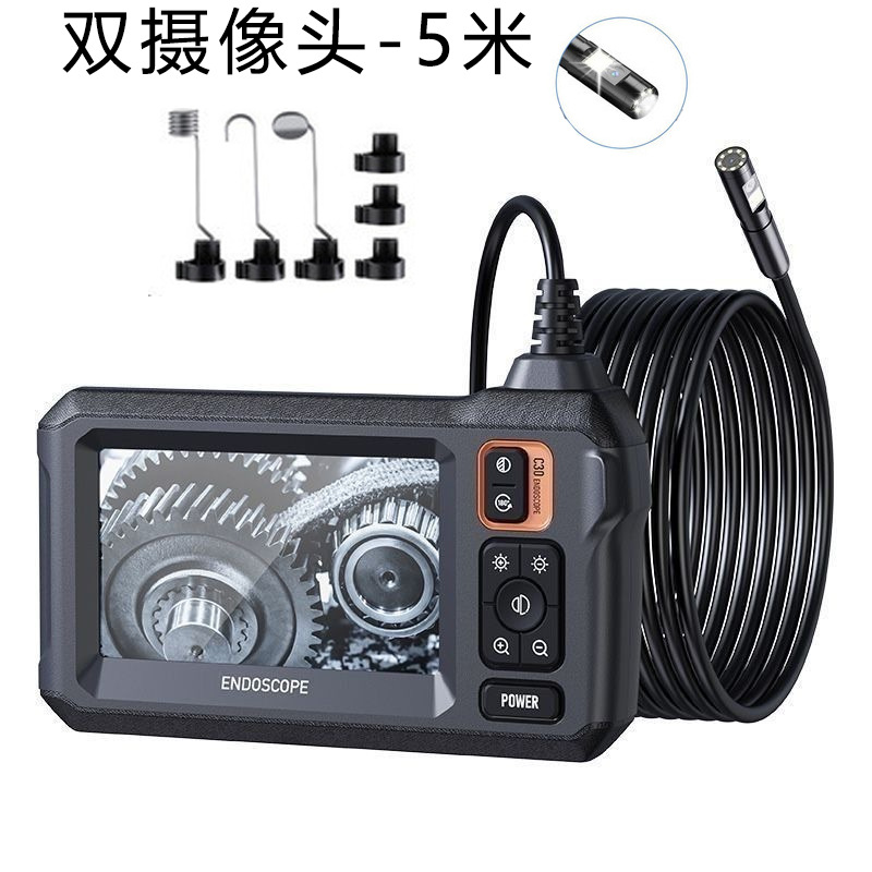 4.3 inch Display Ultra HD Borescope Semi-rigid Cable with Light Industrial Pipe Automotive Inspection Camera