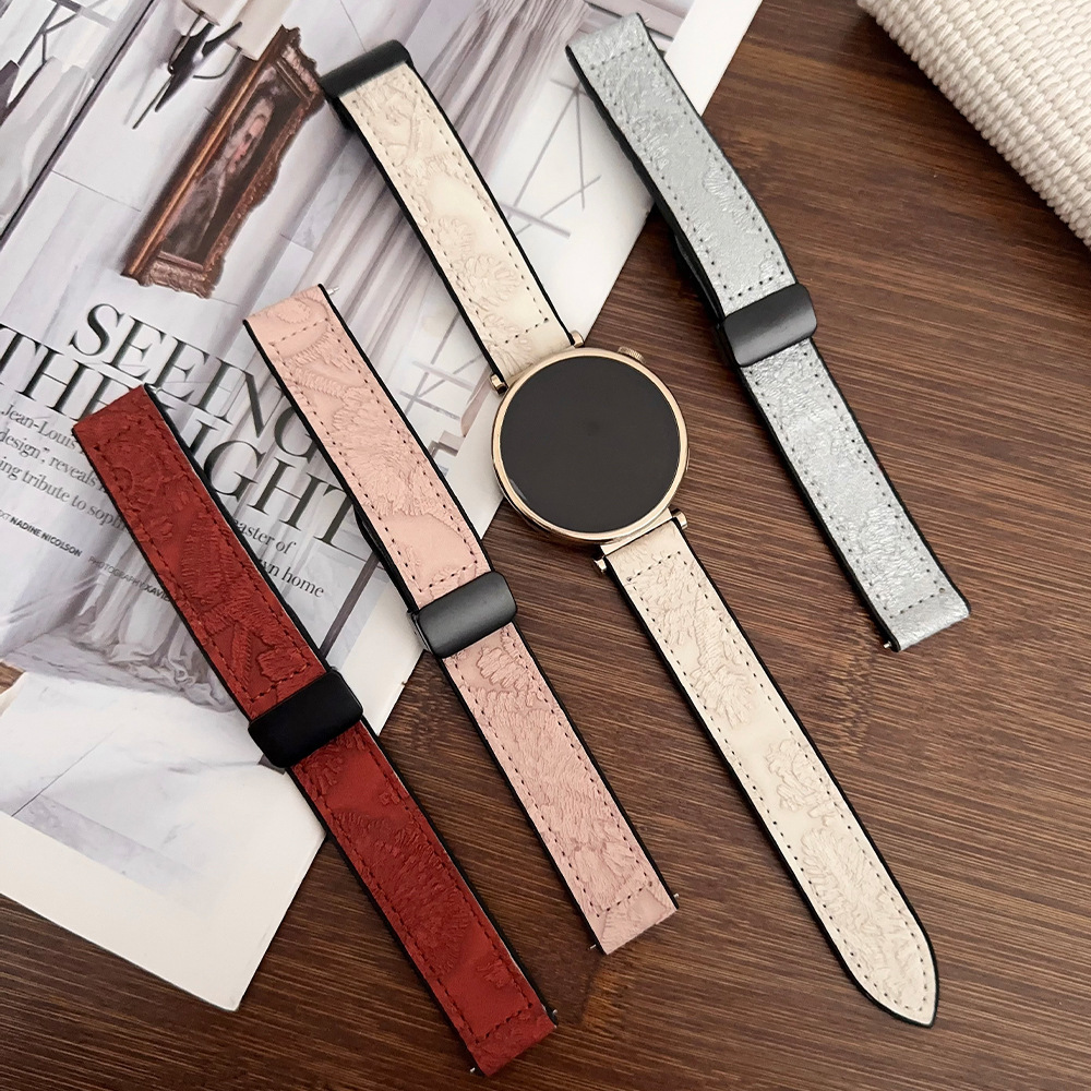 Silicone Strap for Huawei Watch 5 and Xiaomi S4, 18mm Magnetic Buckle