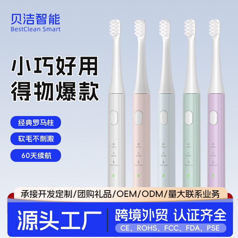 Sonic electric toothbrush for adults, rechargeable soft bristles