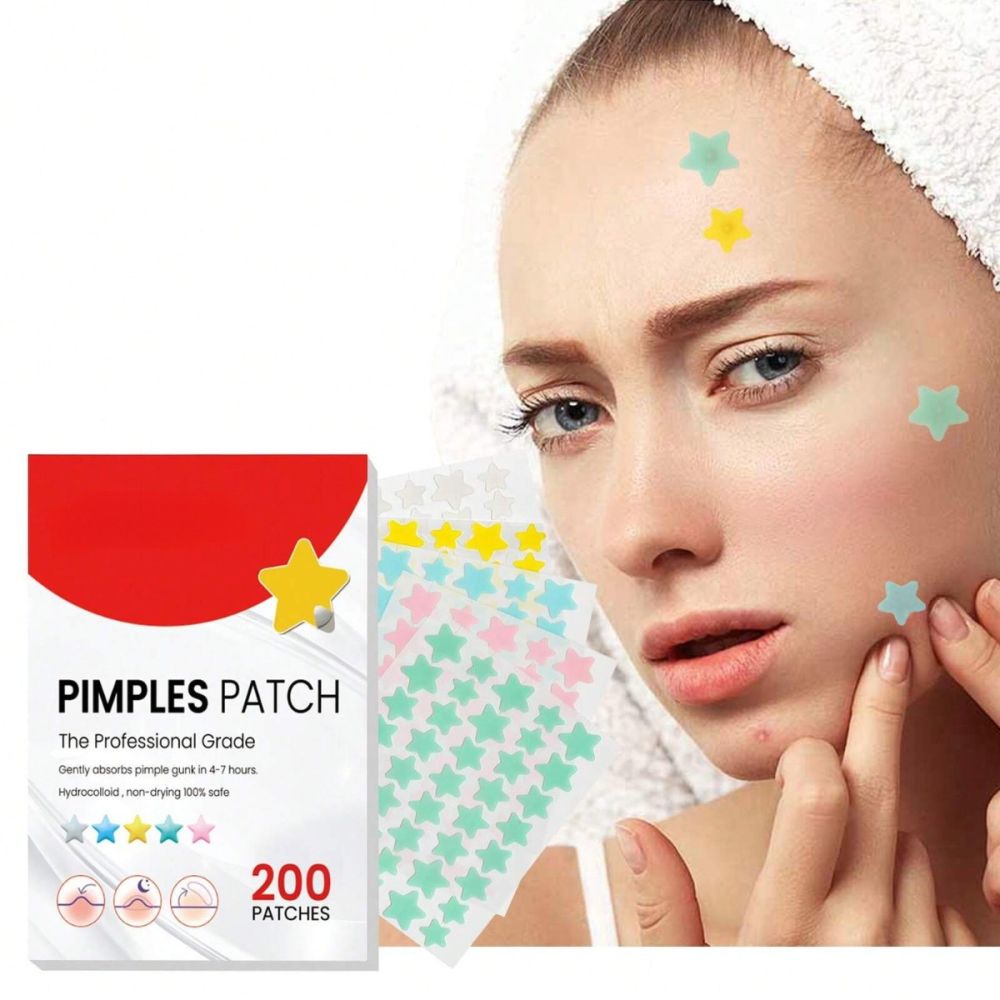 200 Pimple Patches with Heart and Star Stickers
