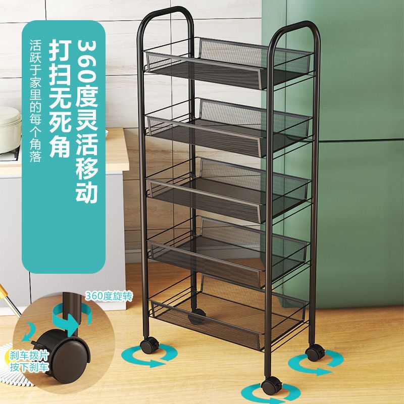 Home storage shelf for kitchen living room bathroom various items storage shelf with legs multi-layer mobile wheeled basket fruit and vegetable shelf - 4