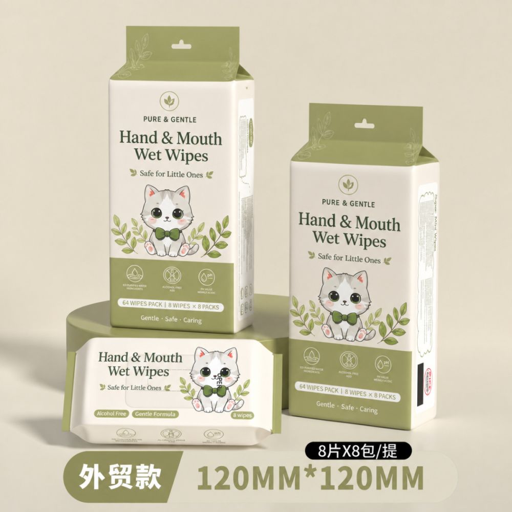 Mini Feuchttücher Babytücher hygienische Reinigung Mini Kindertücher tragbar kleine Packung Hand- und Mundreinigungstücher Großhandel - 10