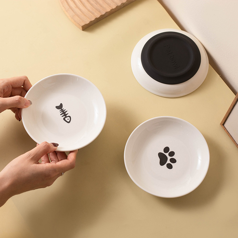 Amazon Silikon Kaymaz Seramik Kedi Plaka Pet Kedi Kase Kedi Maması Aperatif Plaka Yavru Kedi Mama Kasesi Evcil Hayvan Malzemeleri