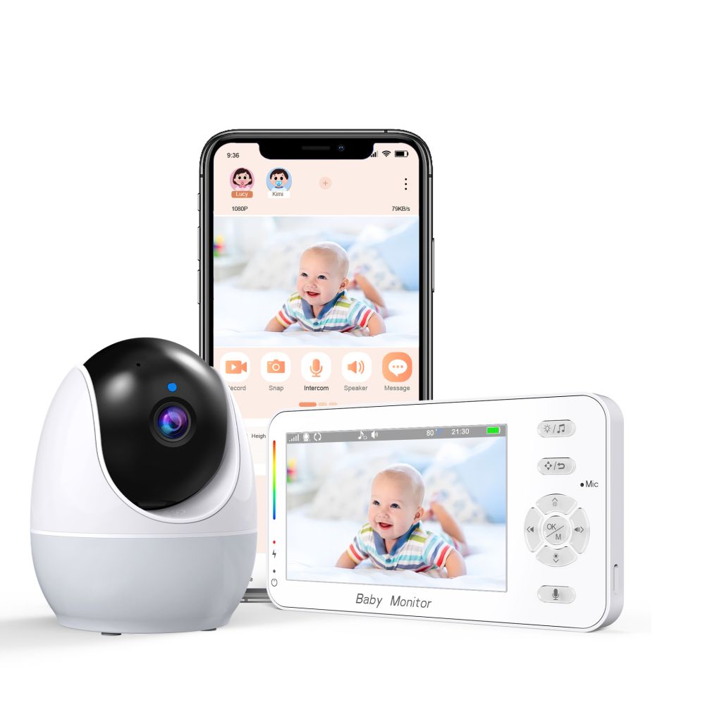 4,3-Zoll Babyphone mit Bildschirm, 1080P, Zwei-Wege-Gegensprechfunktion