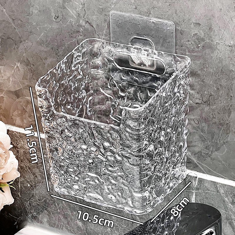Bathroom water ripple storage shelf home bathroom toothbrush holder waste face towel storage box spring high-end - 7