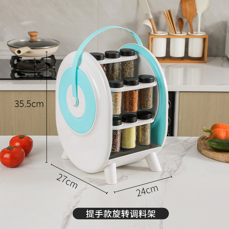 Sınır Ötesi Amazon İçin Döner Baharat Rafı Mutfak Özel Cam Baharat Şişesi Rafı Döner Baharat Organizeri - 12