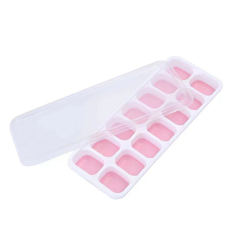 14-compartment ice cube tray, soft-bottomed, easy-release ice box, square silicone ice cube mold, ice cube maker box with lid for homemade ice - 8