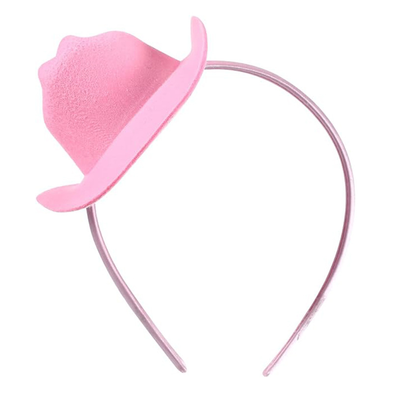 Pink Cowboy Hat with Light Headband, Festival Costume - 1
