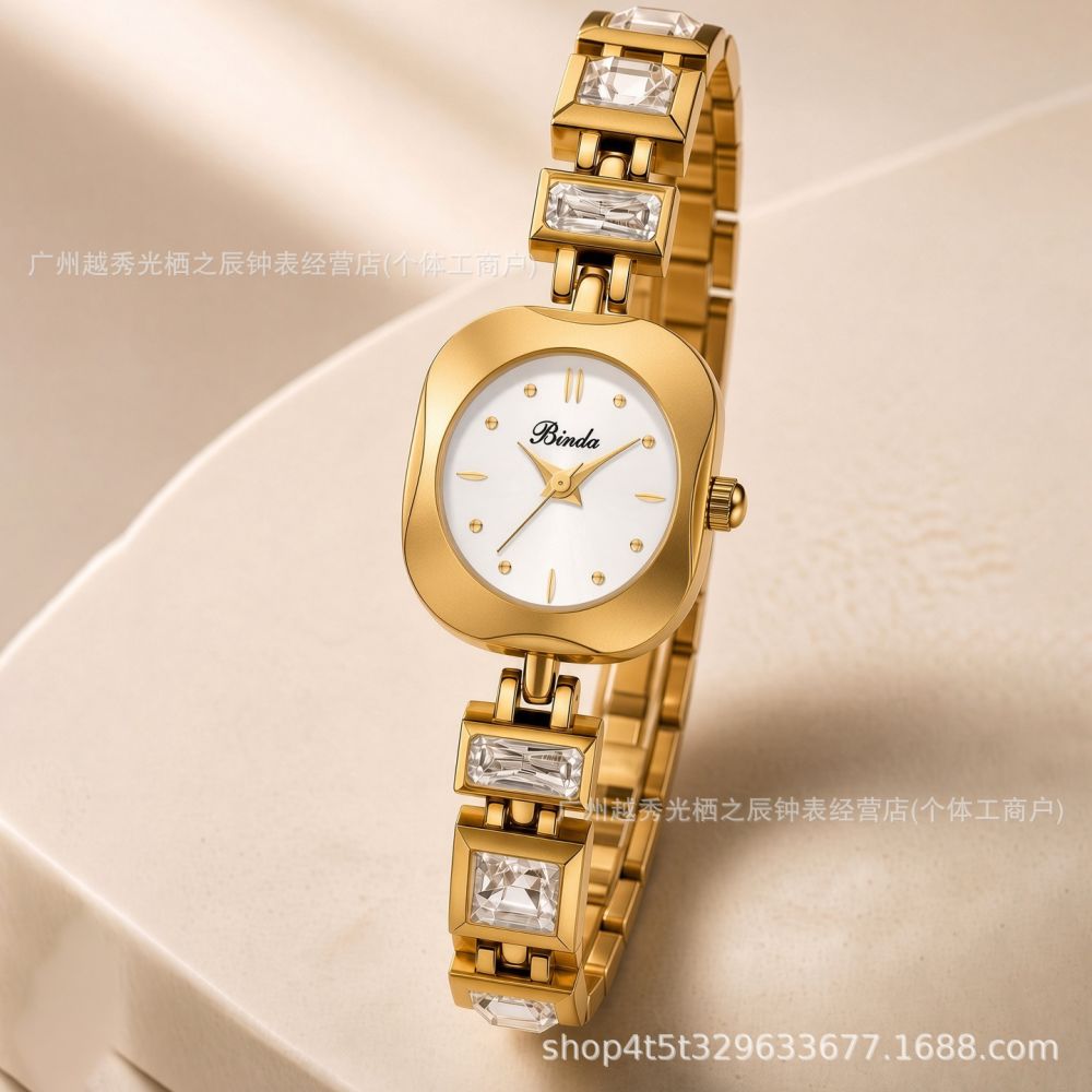 BINDA Damenuhr Neues modisches elegantes Quarzwerk Damenuhr Wasserdicht Vintage Frauenuhr Elegant