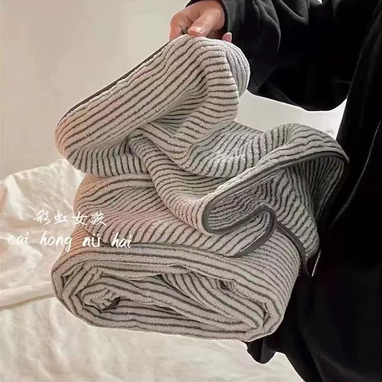 Oversized Bath Towel Hair Drying Cap Set, Soft Absorbent Adult Bathing Thickened Home Three-Piece Set