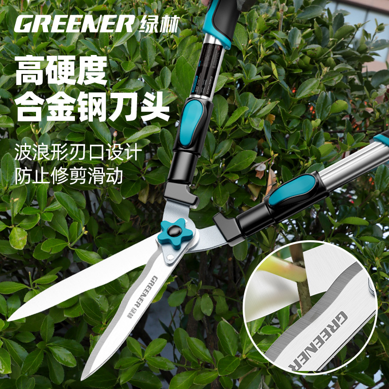 Green forest garden shears, lawn hedge shears, greening garden shears, seedling high branch shears, special shears for branch pruning