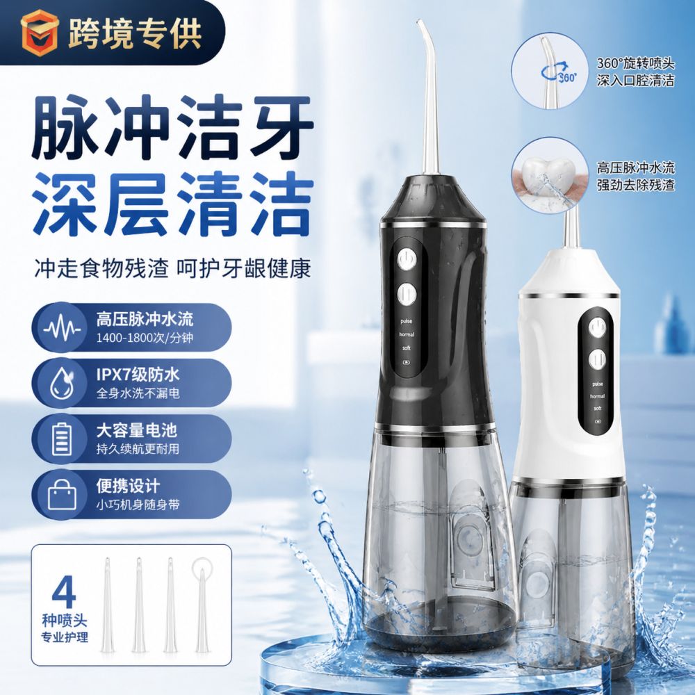 Portable electric water flosser, tartar remover