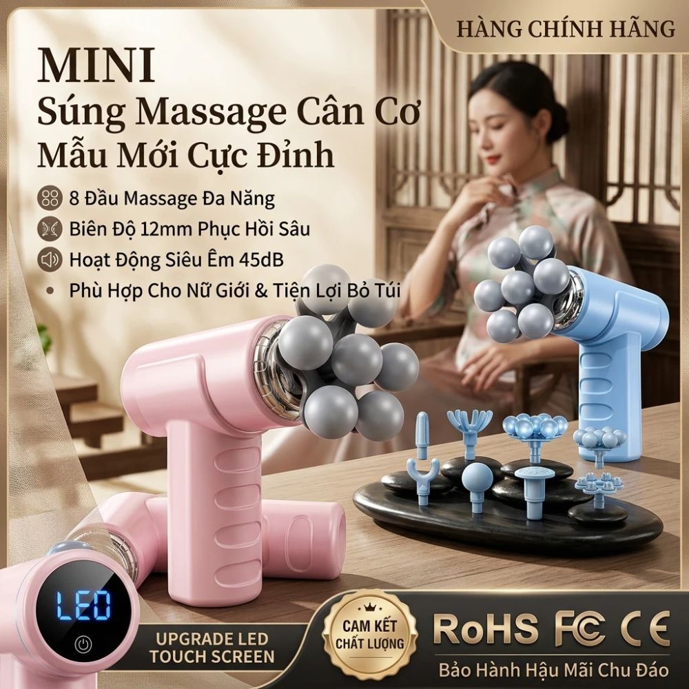 跨境MINI筋膜枪电动保健器材女士创意迷你便携经络按摩仪多按摩头