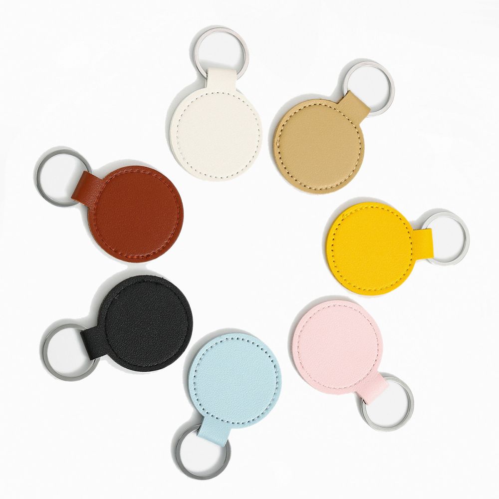 Simple Business-Style Car Key Fob, PU Leather DIY Key Ring