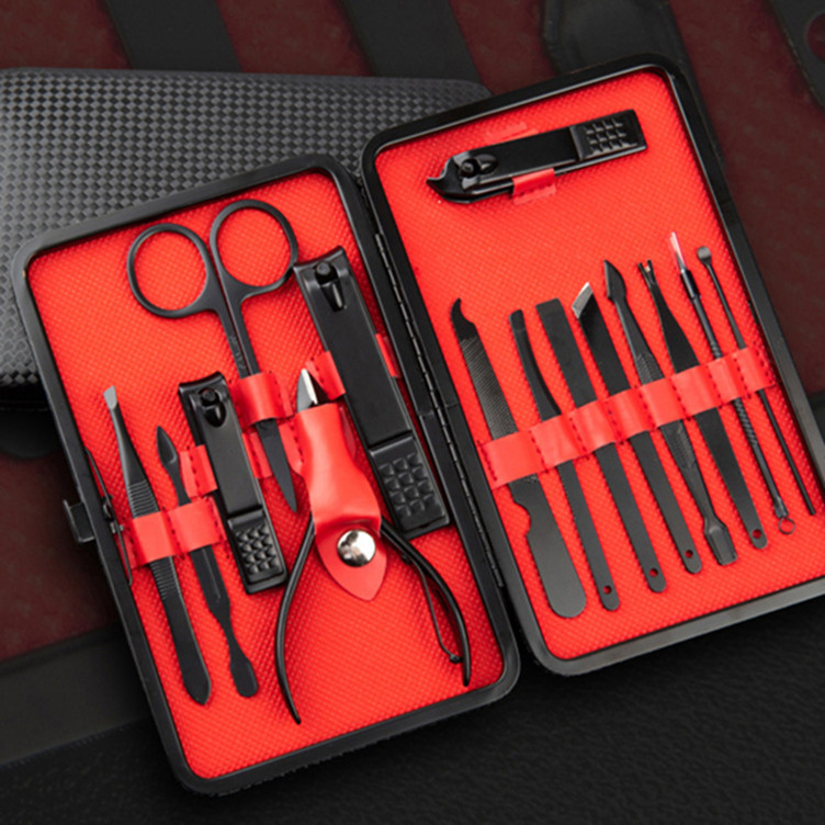 15-teiliges Edelstahl-Nagelscherensatz des Herstellers, Maniküre- und Pediküre-Messer, Schönheitspinzette, Maniküre-Werkzeug, dünne Verpackung