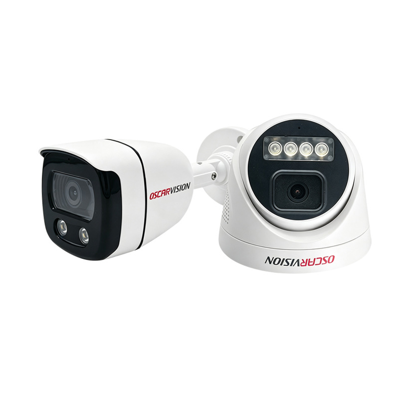 4K High-Resolution POE Security Camera Set, Dual-Light Full-Color Night Vision Recording, Waterproof Complete Equipment Set Suitable for Indoor and Outdoor Use