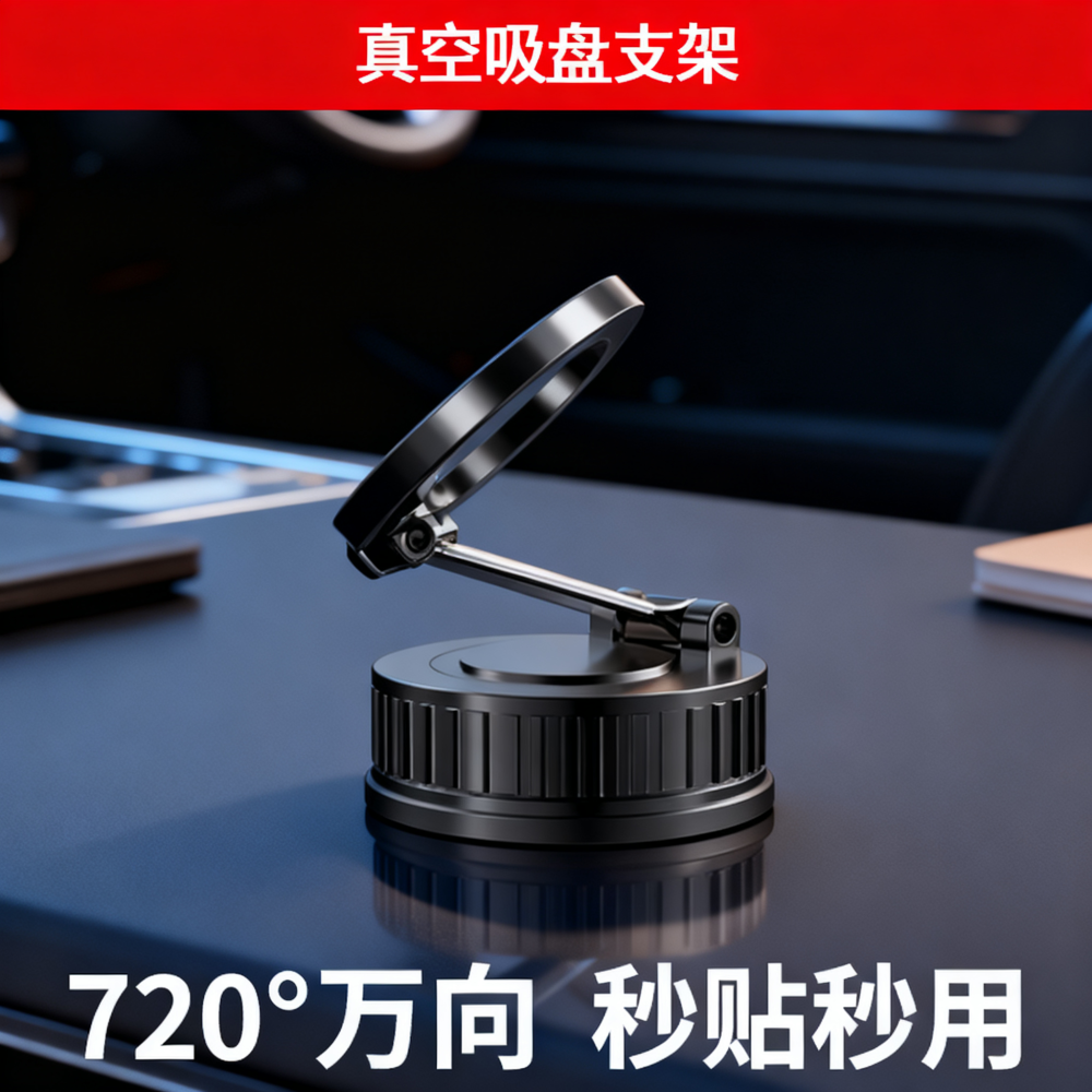 新款真空吸附强磁MagSafe环形磁吸车载手机支架导航厂家批发