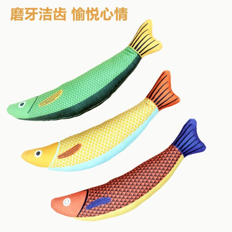 Katzenminze-Fisch-Katzenspielzeug mit Kauspaß und Federangel