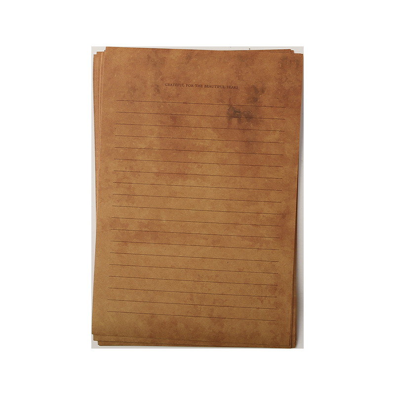 Briefpapier-Set mit Umschlägen aus Schafsleder im Retro-Stil, handgeschrieben, antik nachgeahmt, gealtert, mit Siegelwachs-Prägung, Geburtstags-Liebesbrief, A5-Briefbogen