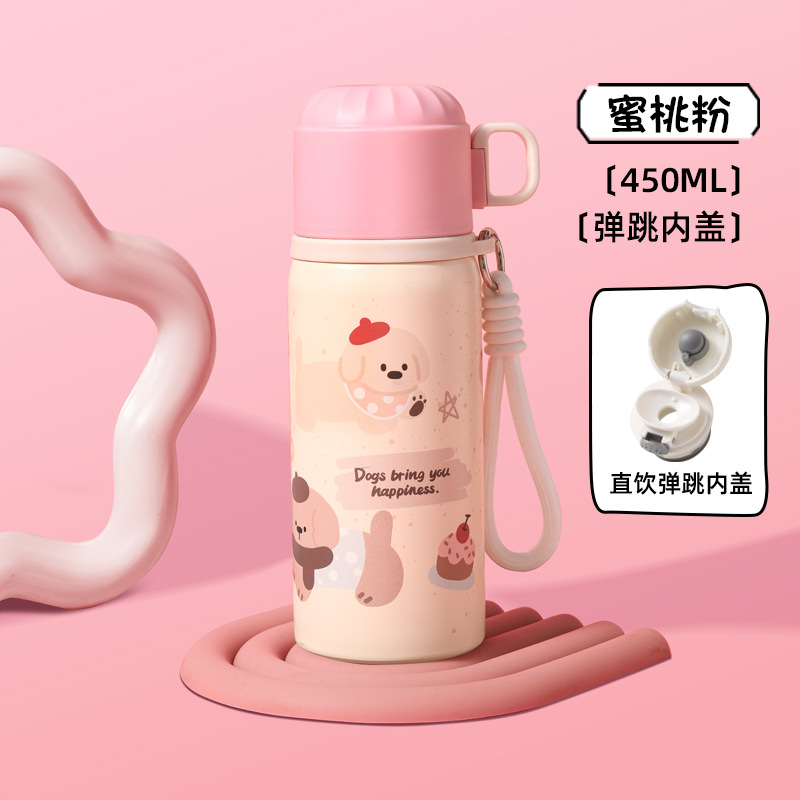 Boys and Girls High-Capacity Thermos Cup Water Bottle 316 Stainless Steel Portable Straw Water Bottle Child Water Bottle Home Wholesale - 11