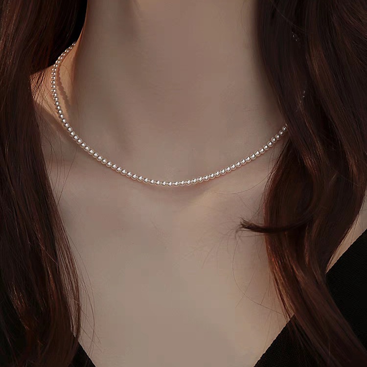 Perlenkette, Damen, doppellagig, Schlüsselbein, zarte Kette