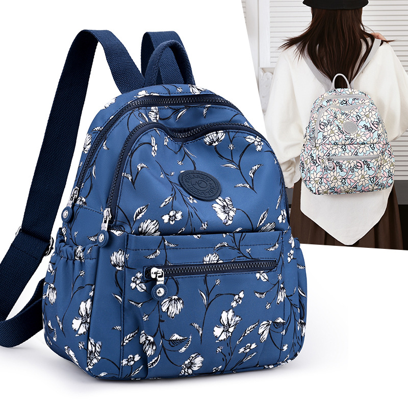 Women's Nylon Backpack, Small Travel Backpack for Middle-Aged Women