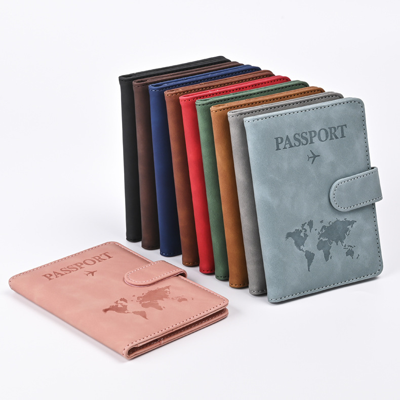 PU RFID pasaport cüzdanı, manyetik kapaklı seyahat çantası - 1