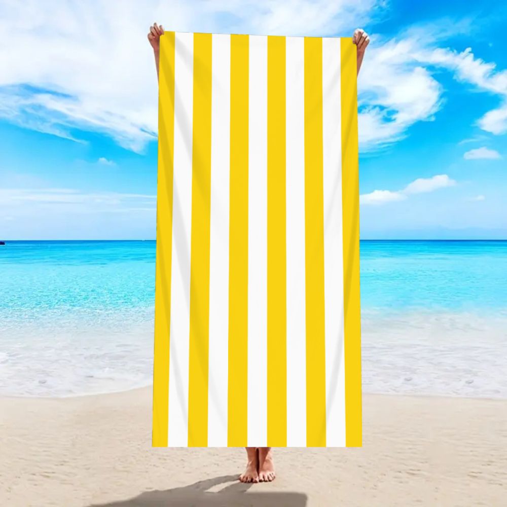 Amazon Beach Towel Custom Microfiber Striped Swimming Bath Towel Quick-Dry Absorbent Sports Towel - 8