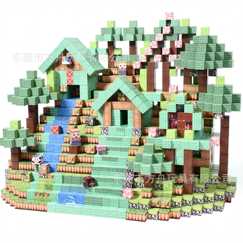 Magnetic Building Block Toy Set, Minecraft Magnetic Cube Blocks for Children