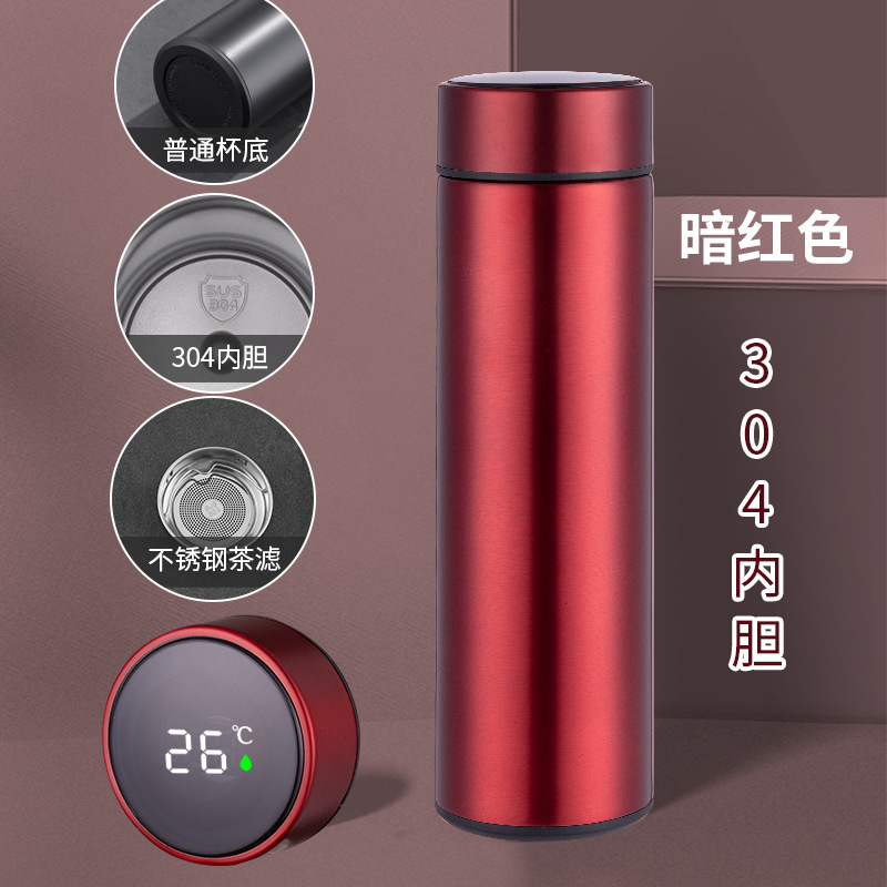 316 intelligente Thermoflasche aus Edelstahl mit Temperaturanzeige, glattes Trinkglas, elegante Bürogeschenkflasche, bedruckter Wasserkrug mit Logo - 11